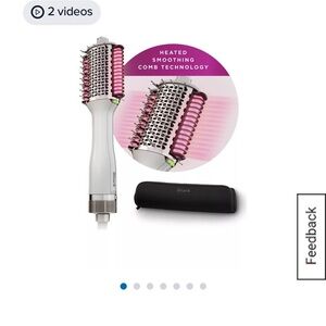 Shark Heated Smoothing Comb - White and Pink